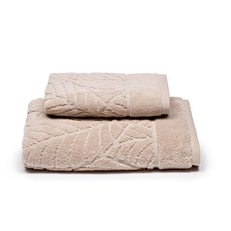 Asciugamano con Ospite foglie in Cotone 450 gr/mq