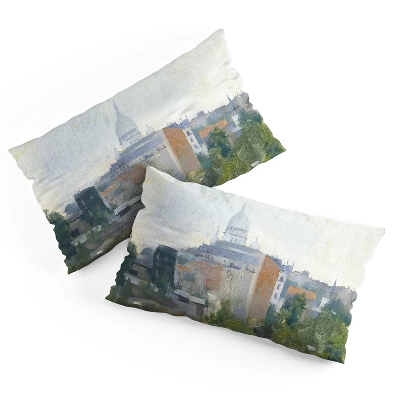 Paris France Montmartre cityscape painting fine art print by Ramon Casas Pillow Sham