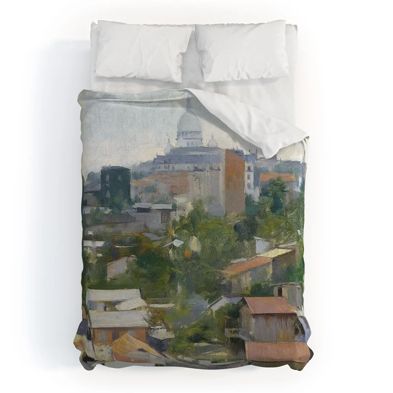 Paris France Montmartre cityscape painting fine art print by Ramon Casas Duvet Cover