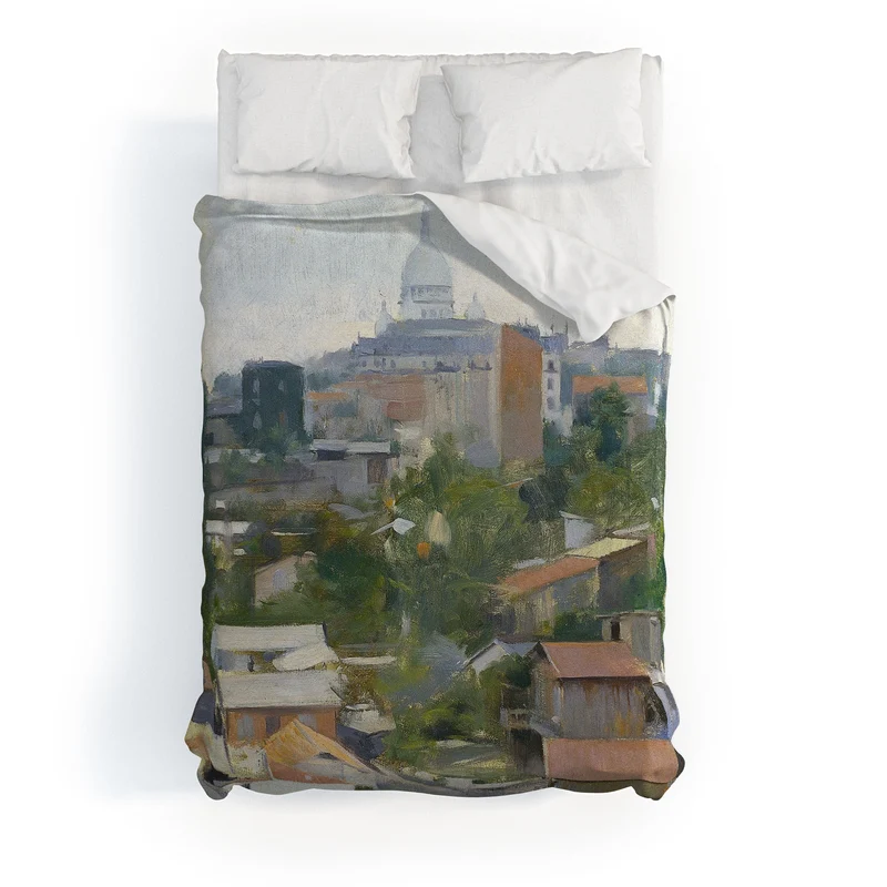 Paris France Montmartre cityscape painting fine art print by Ramon Casas Duvet Cover