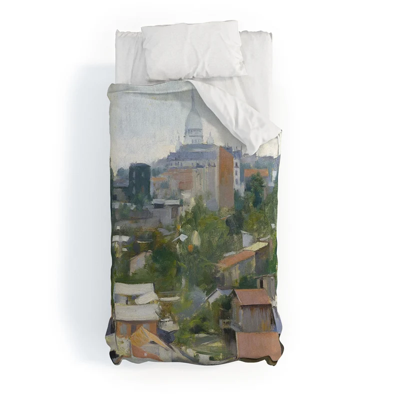 Paris France Montmartre cityscape painting fine art print by Ramon Casas Duvet Cover