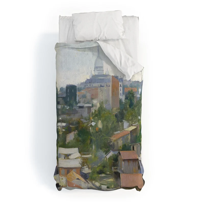 Paris France Montmartre cityscape painting fine art print by Ramon Casas Duvet Cover
