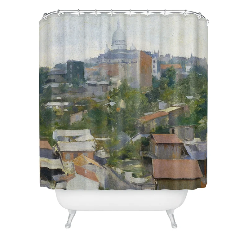 Paris France Montmartre cityscape painting fine art print by Ramon Casas Shower Curtain