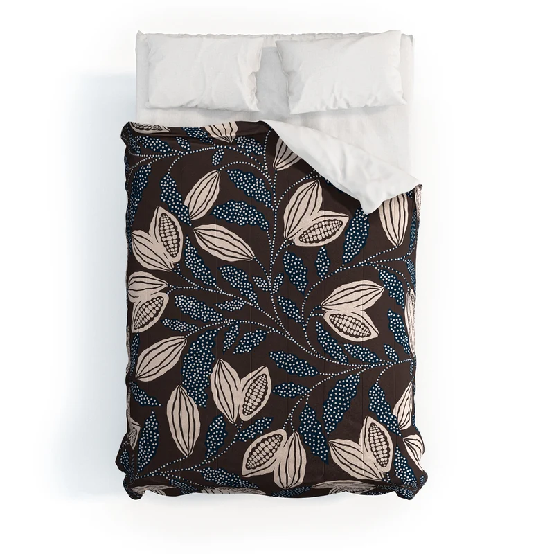 Folk Botanical Illustration Comforter