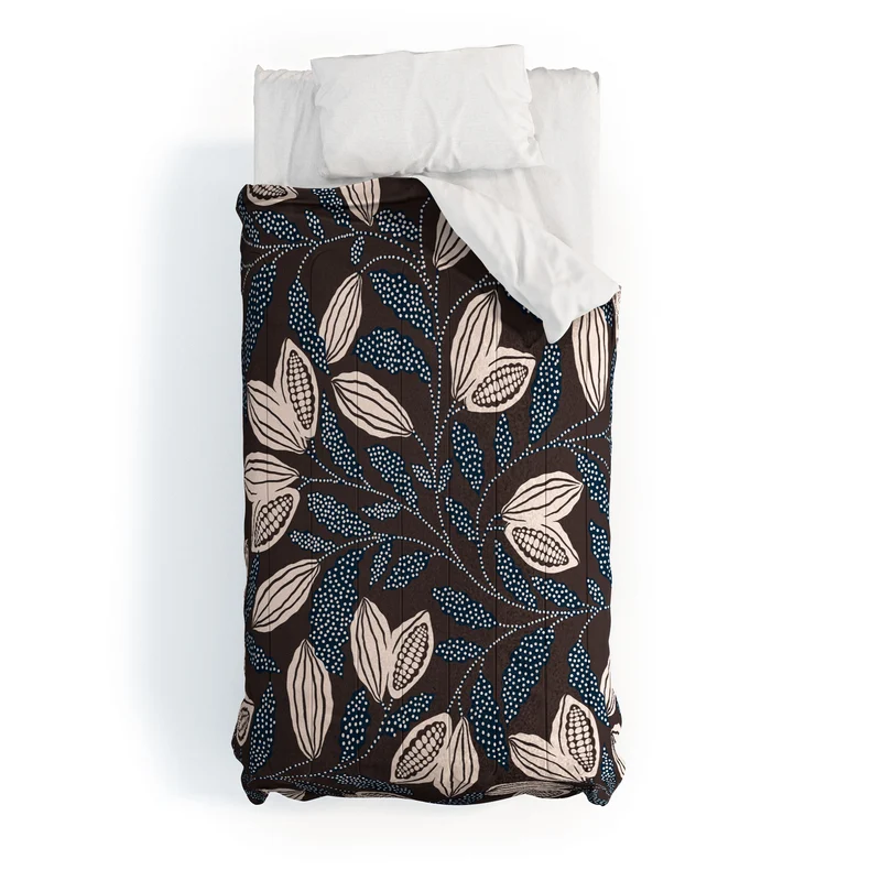 Folk Botanical Illustration Comforter