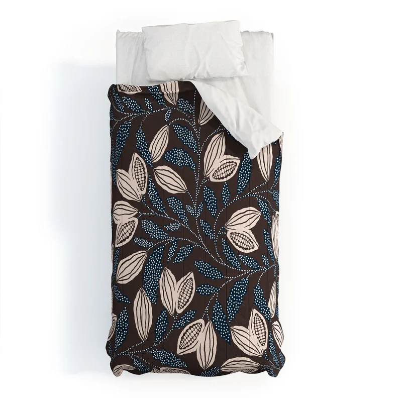 Folk Botanical Illustration Comforter