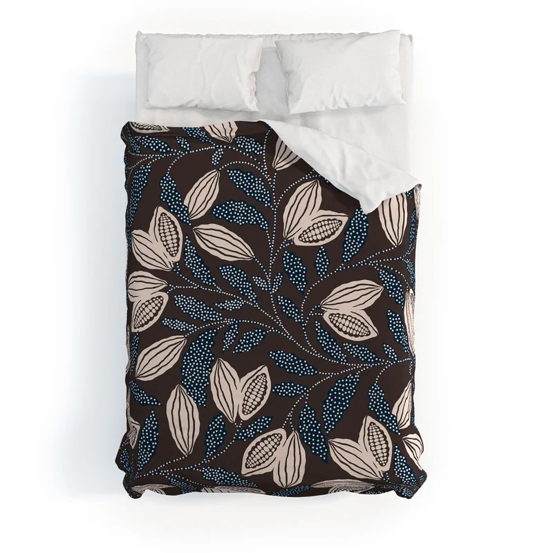 Folk Botanical Illustration Duvet Cover