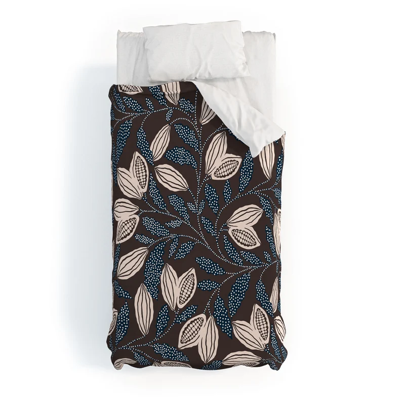 Folk Botanical Illustration Duvet Cover
