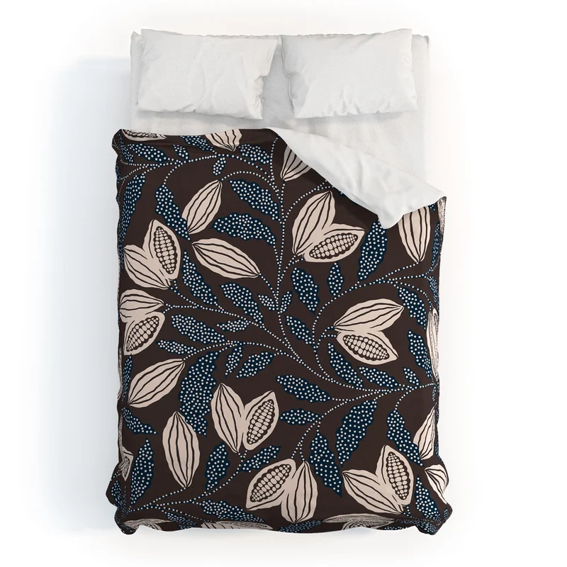 Folk Botanical Illustration Duvet Cover