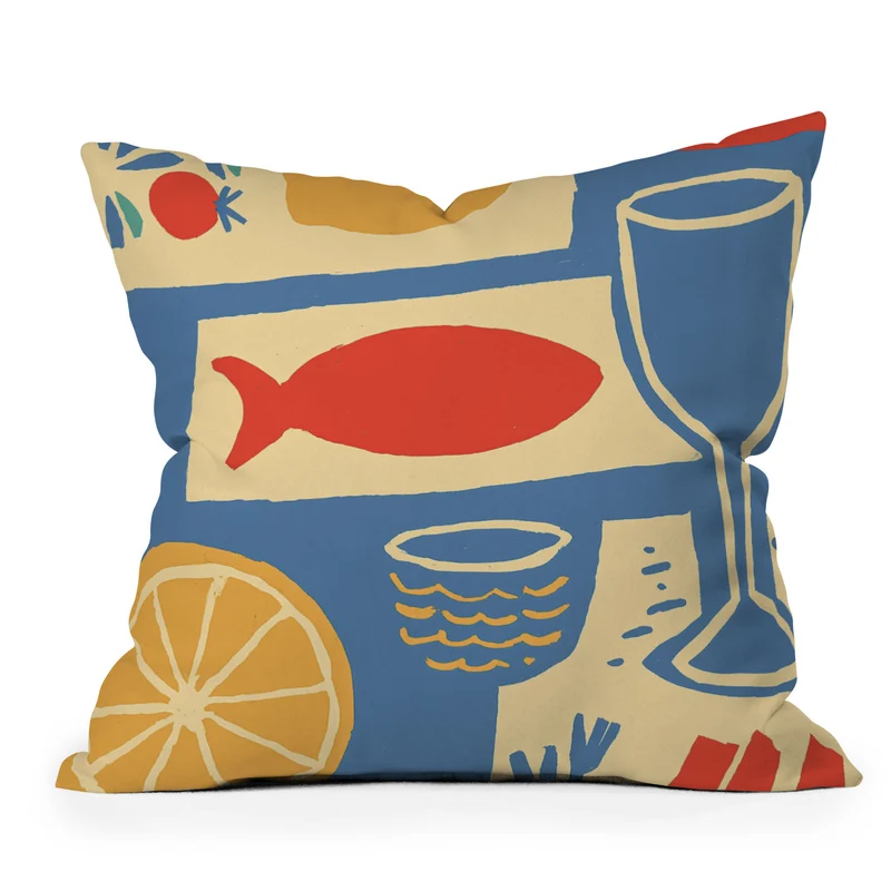 mediterranean kitchen ii Throw Pillow