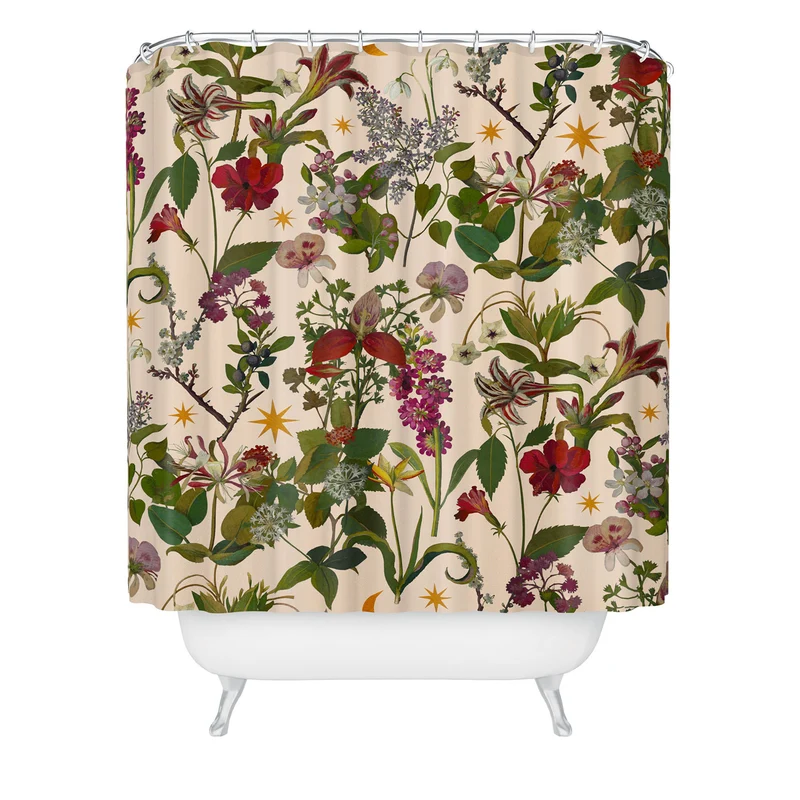 Amryllis Star Neutral Shower Curtain