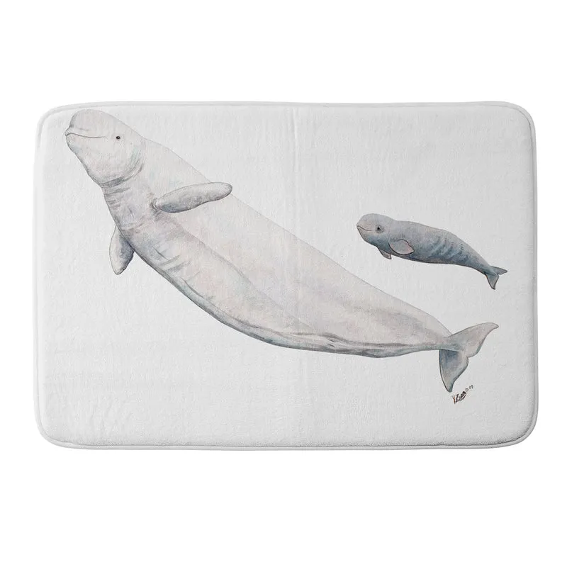 Beluga white whale Bath Mat