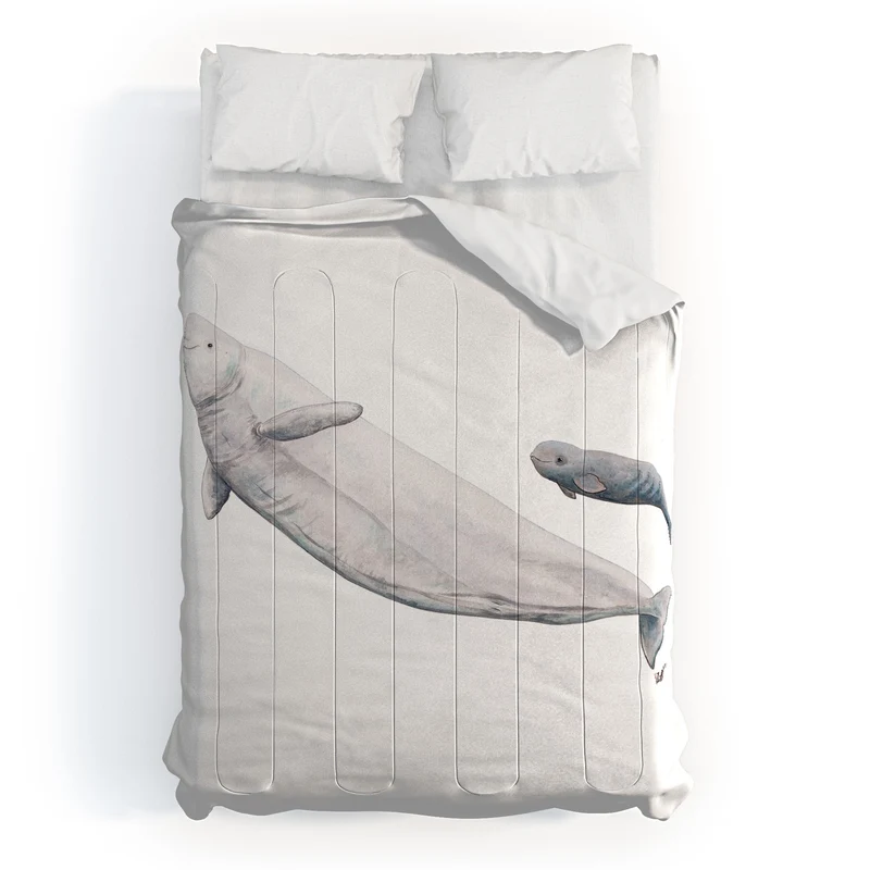 Beluga white whale Comforter