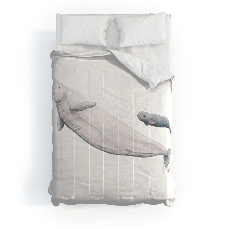 Beluga white whale Comforter