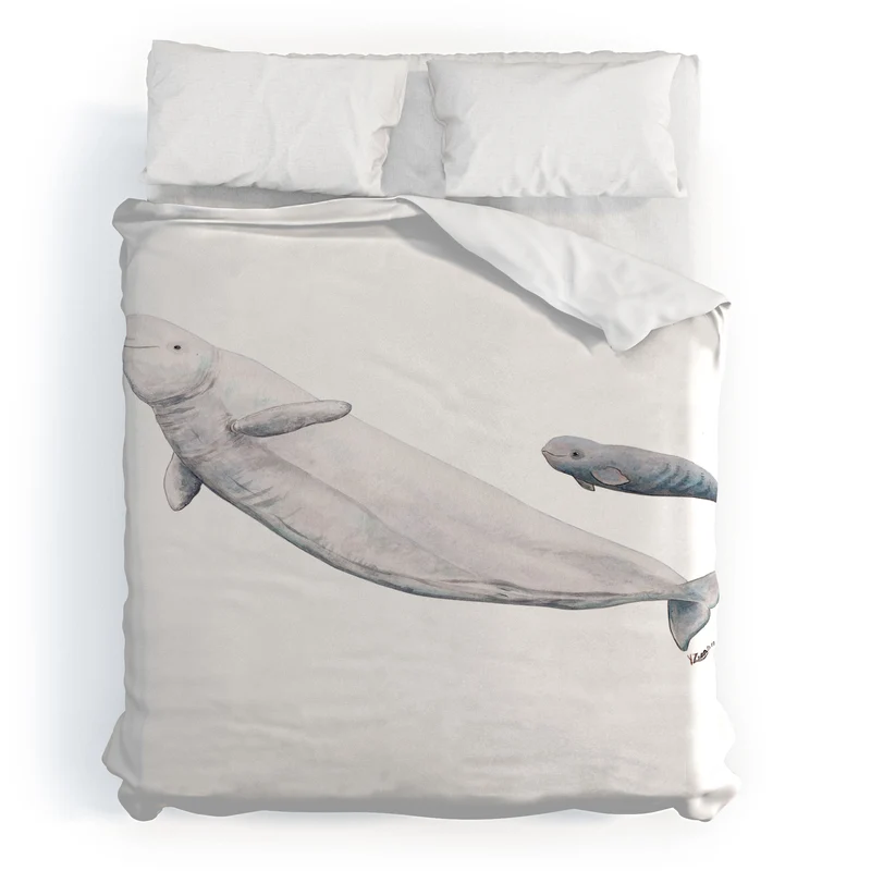 Beluga white whale Duvet Cover