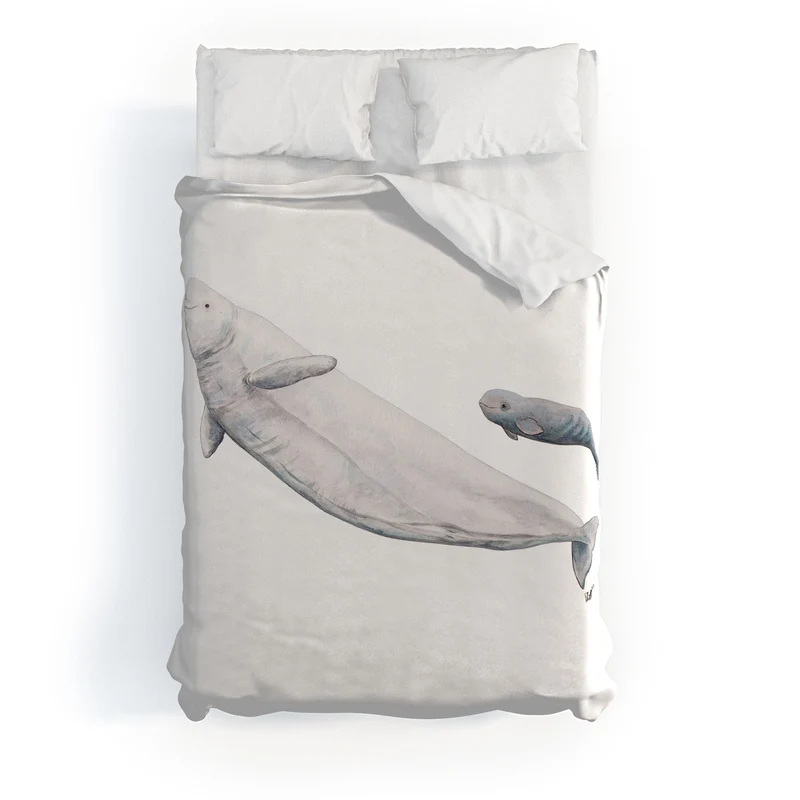 Beluga white whale Duvet Cover