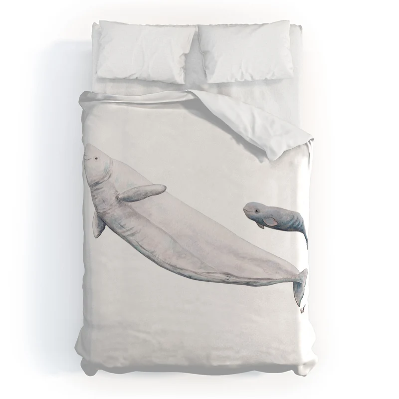 Beluga white whale Duvet Cover