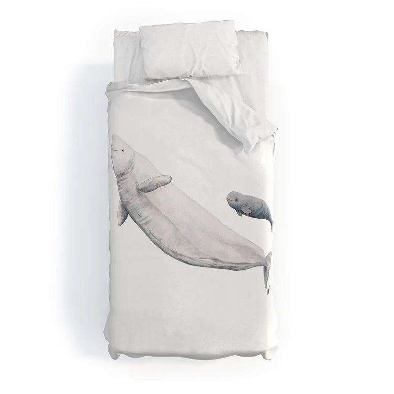 Beluga white whale Duvet Cover