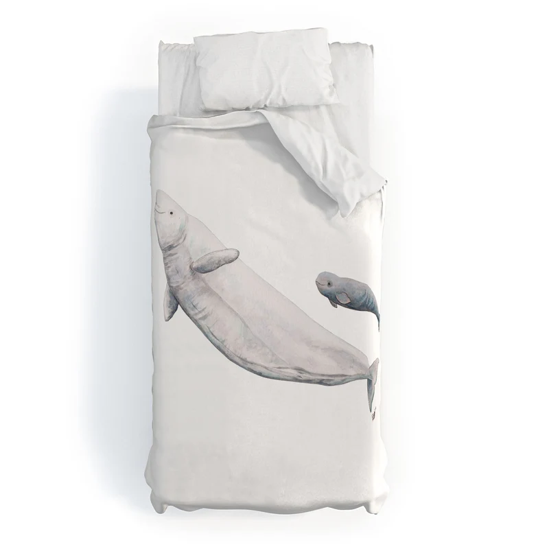 Beluga white whale Duvet Cover