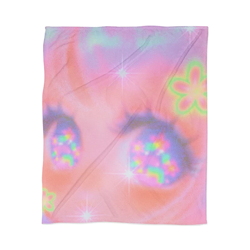 Pastel Y2K Girl Dreamy Kawaii Aesthetic Throw Blanket