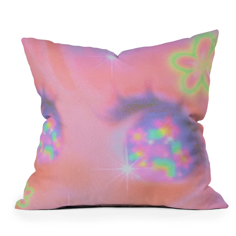 Pastel Y2K Girl Dreamy Kawaii Aesthetic Throw Pillow