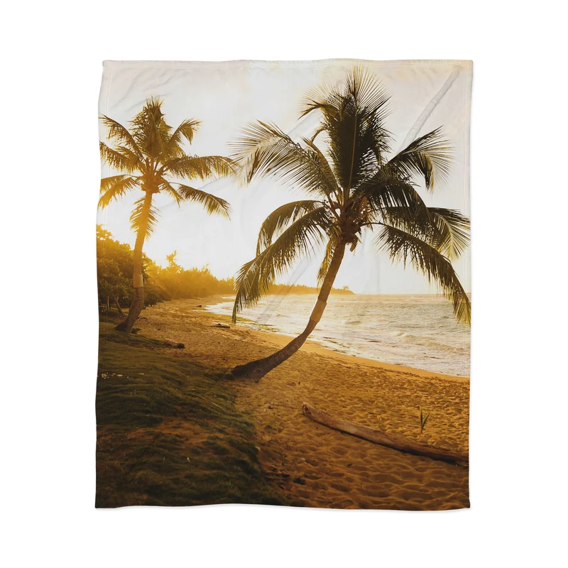 Puerto Rico Palm Trees Throw Blanket