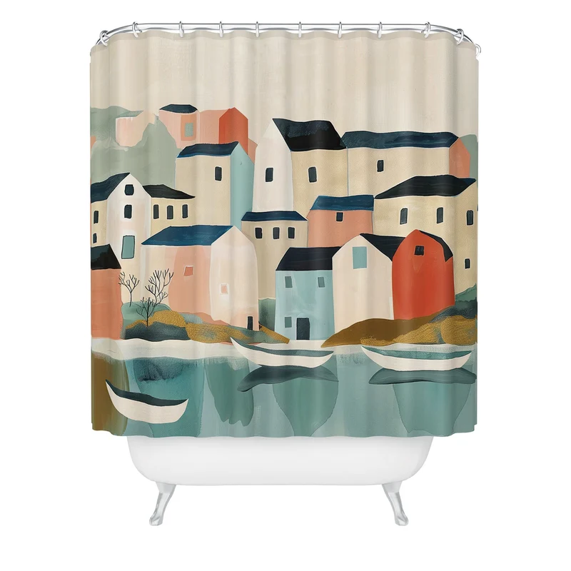 Quiet Harbor Shower Curtain