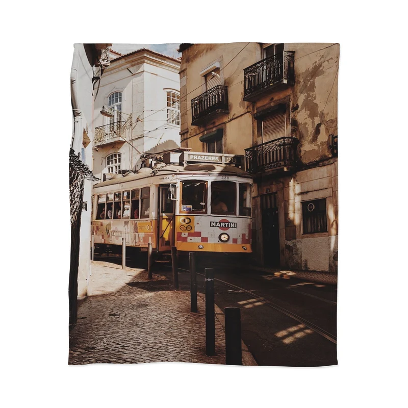 Lisbon Trolley Throw Blanket