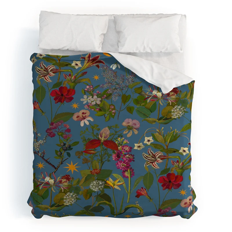 Amryllis Star Periwinkle Duvet Cover