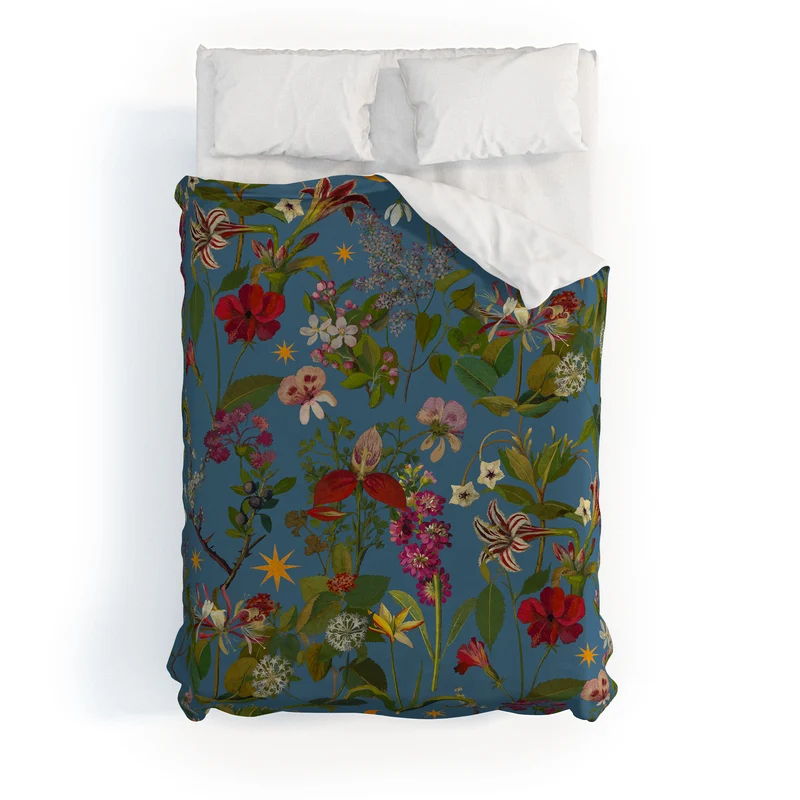 Amryllis Star Periwinkle Duvet Cover