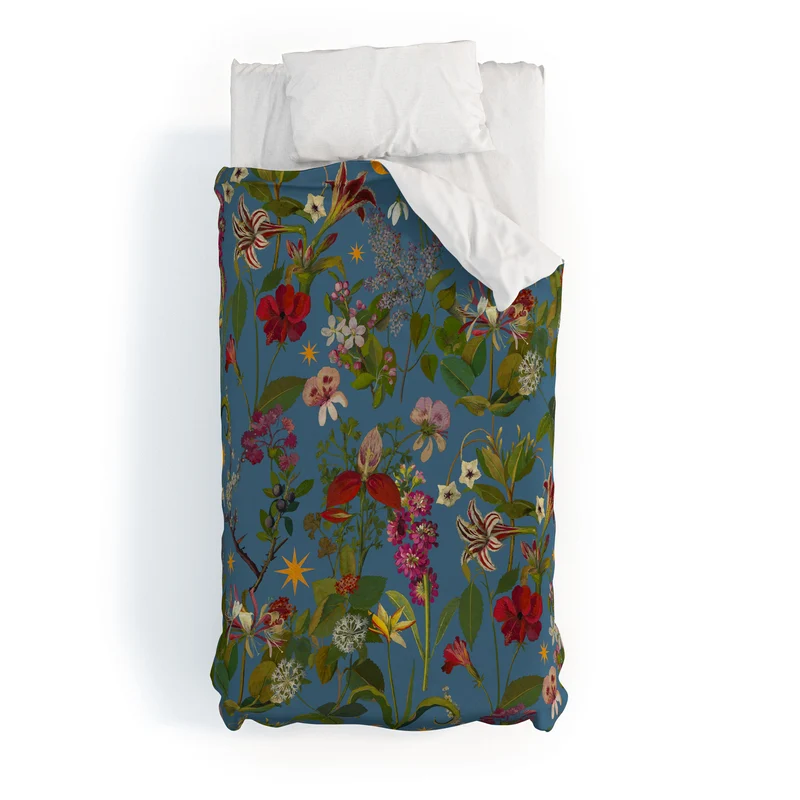Amryllis Star Periwinkle Duvet Cover