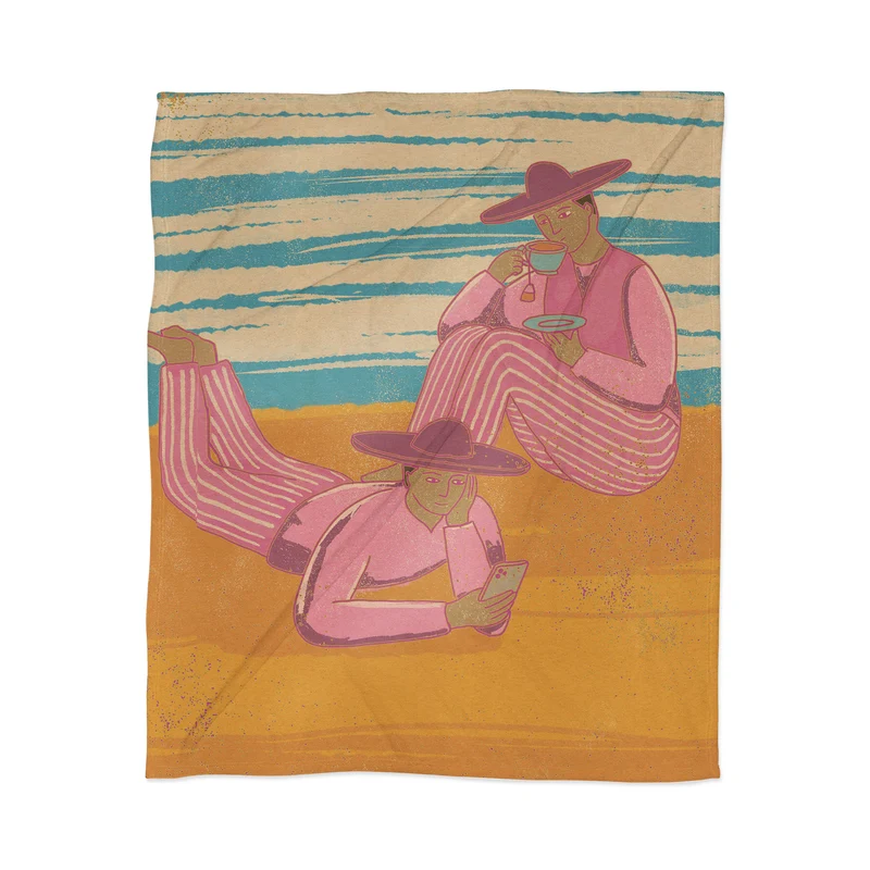 Whimsical Resting Figures Throw Blanket