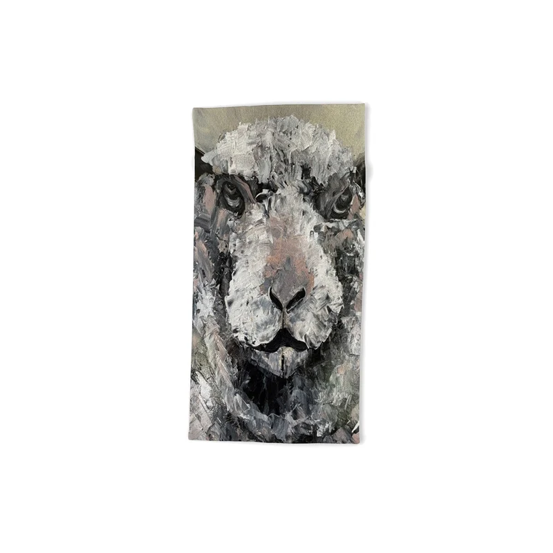Textured Sheep Portrait Bath Towel
