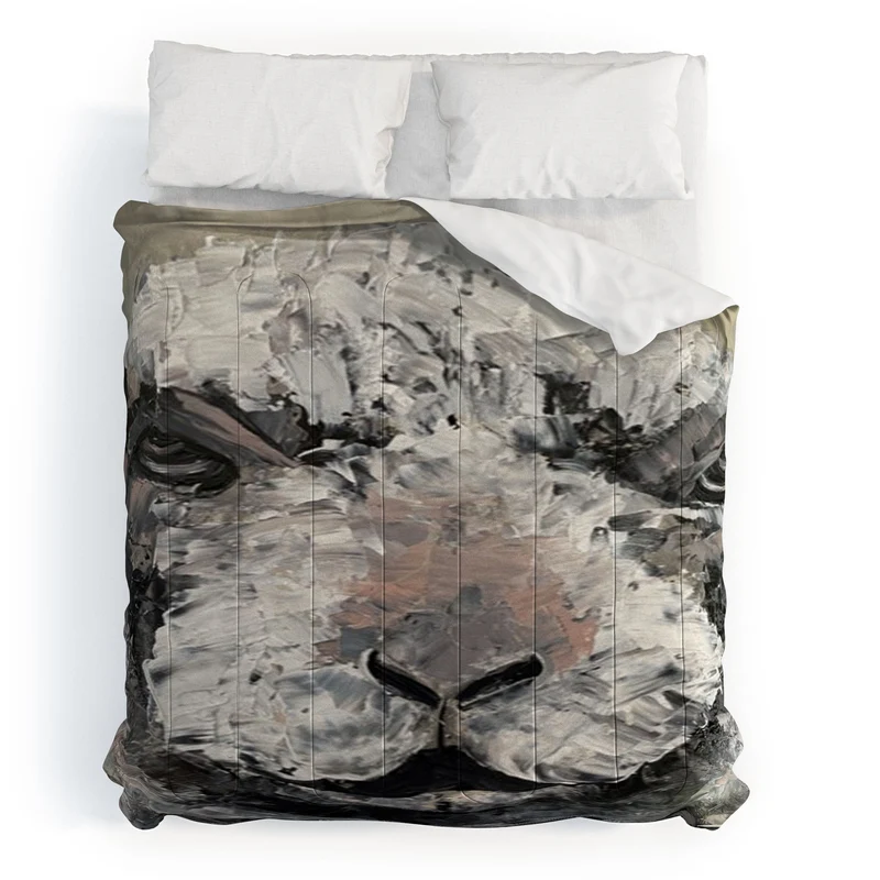 Textured Sheep Portrait Comforter