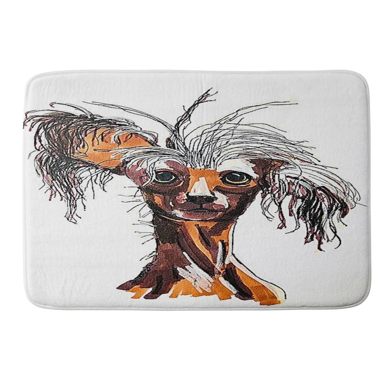 Whimsical Canine Portrait Bath Mat
