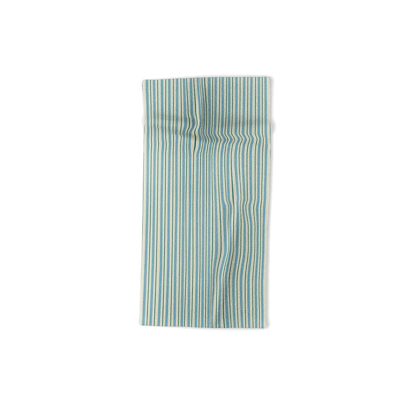 Vintage Blue and Green Vertical Stripes Bath Towel