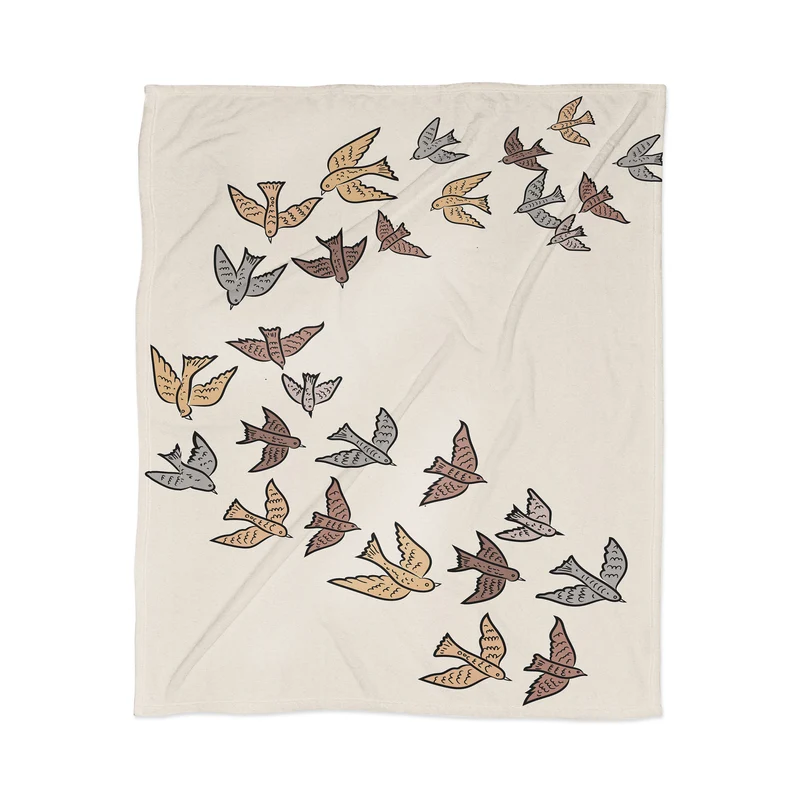 Flock of Birds in Flight Throw Blanket