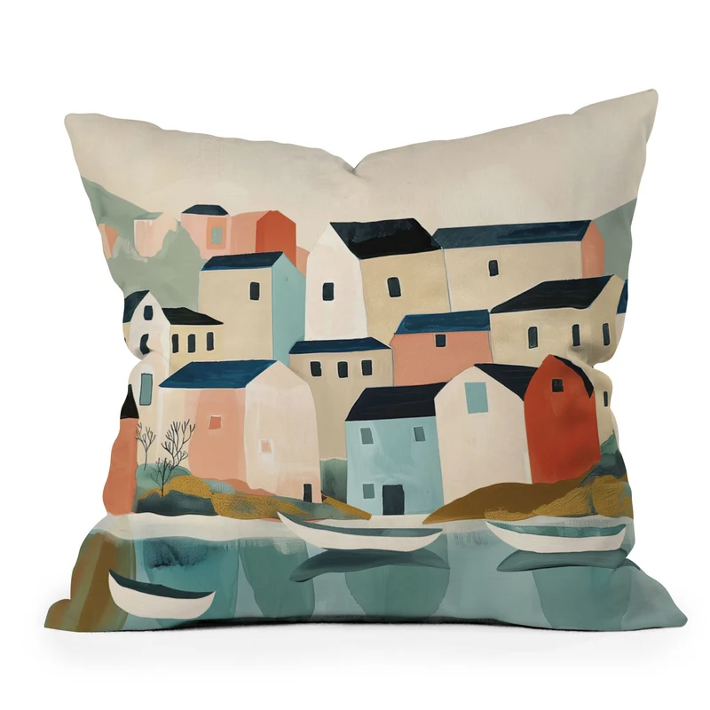 Quiet Harbor Throw Pillow
