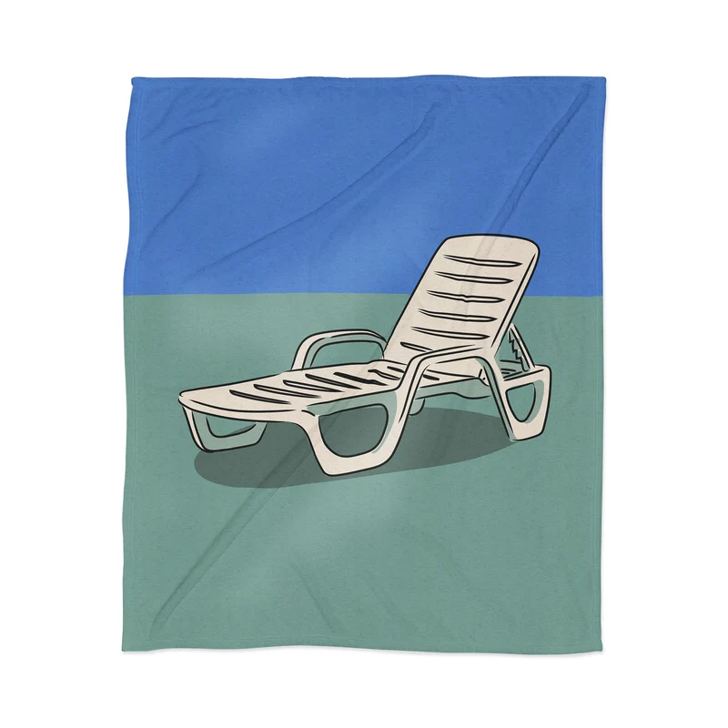 Minimalist Beach Chair Throw Blanket