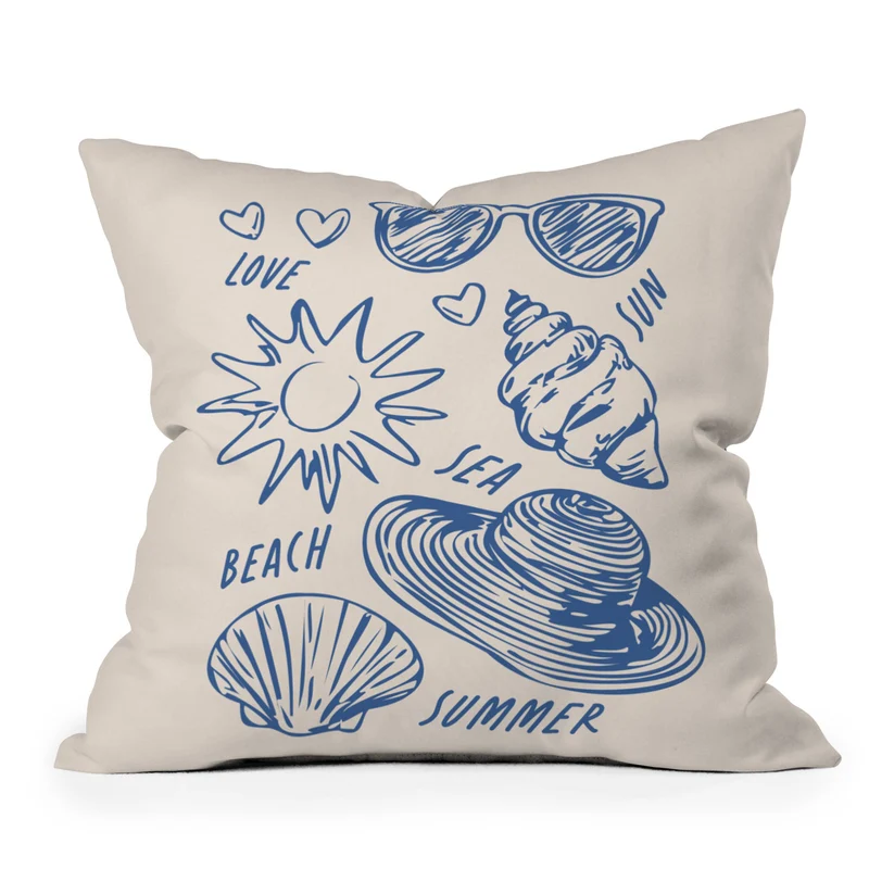 love sea beach summer Throw Pillow