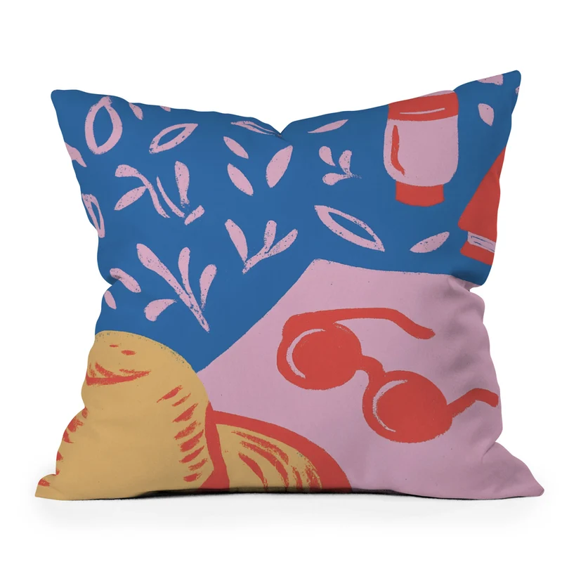 beach essentials Throw Pillow