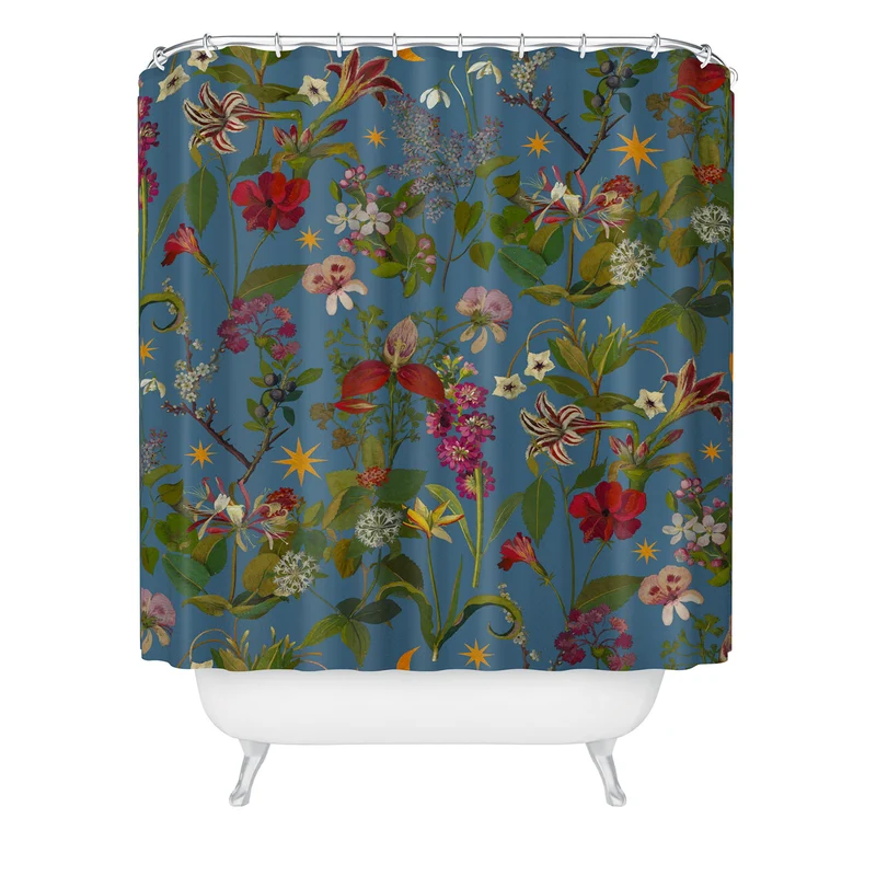 Amryllis Star Periwinkle Shower Curtain
