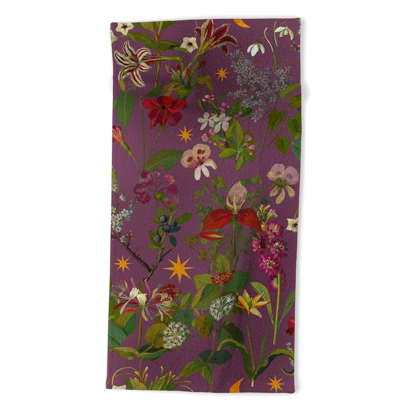 Amryllis Star Wine Bath Towel