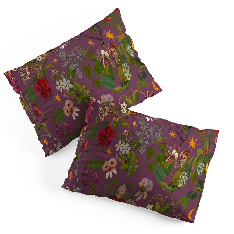 Amryllis Star Wine Pillow Sham