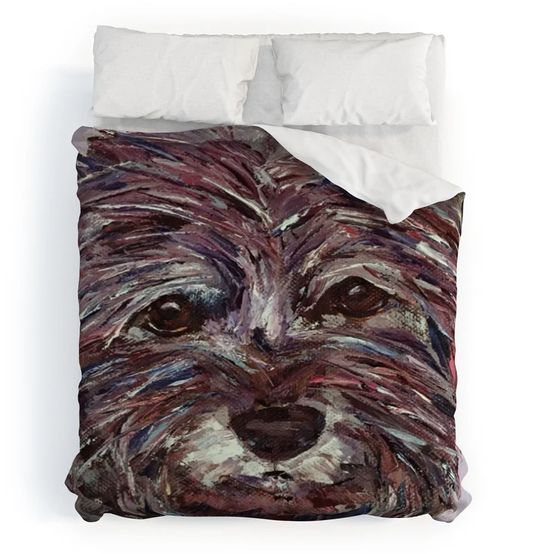 Colorful Canine Portrait Duvet Cover