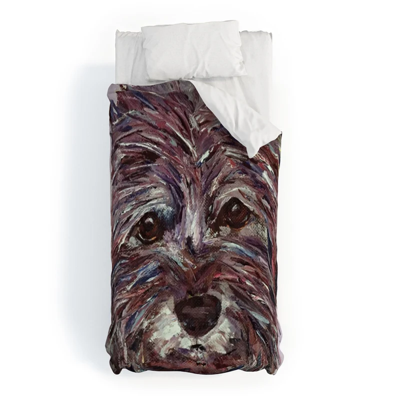 Colorful Canine Portrait Duvet Cover