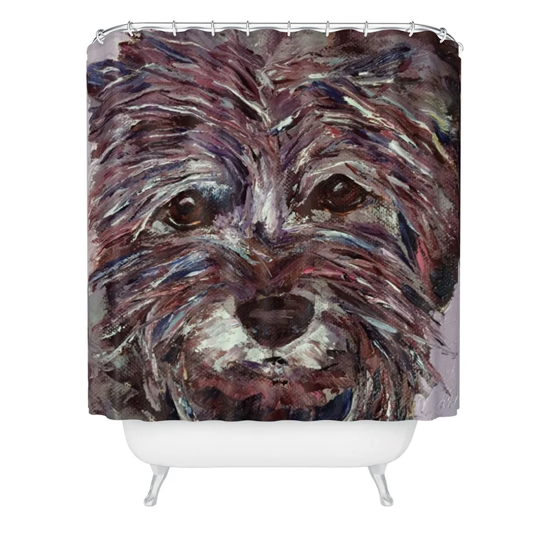 Colorful Canine Portrait Shower Curtain