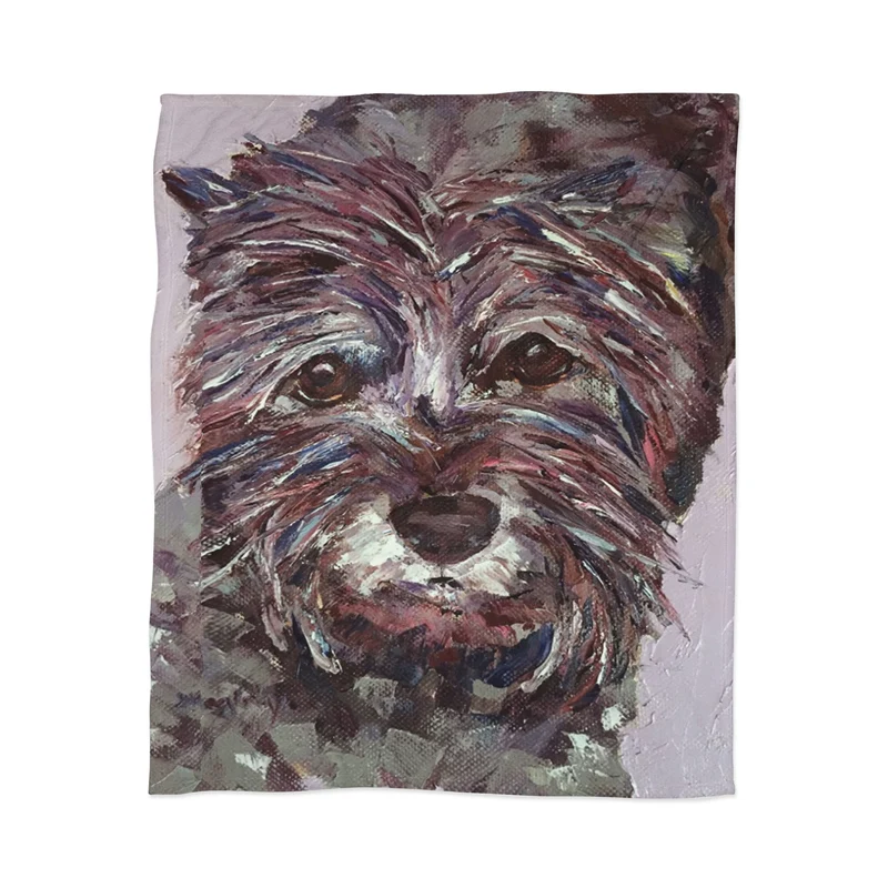 Colorful Canine Portrait Throw Blanket