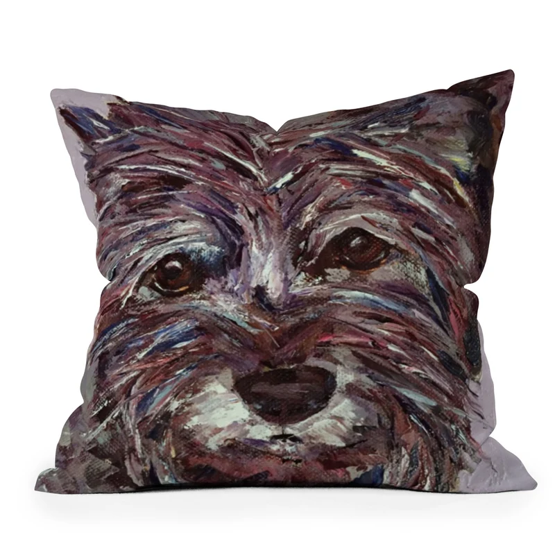 Colorful Canine Portrait Throw Pillow