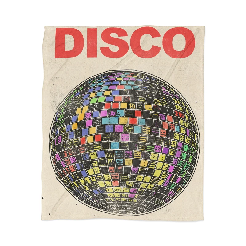 Retro Disco Ball Design Throw Blanket